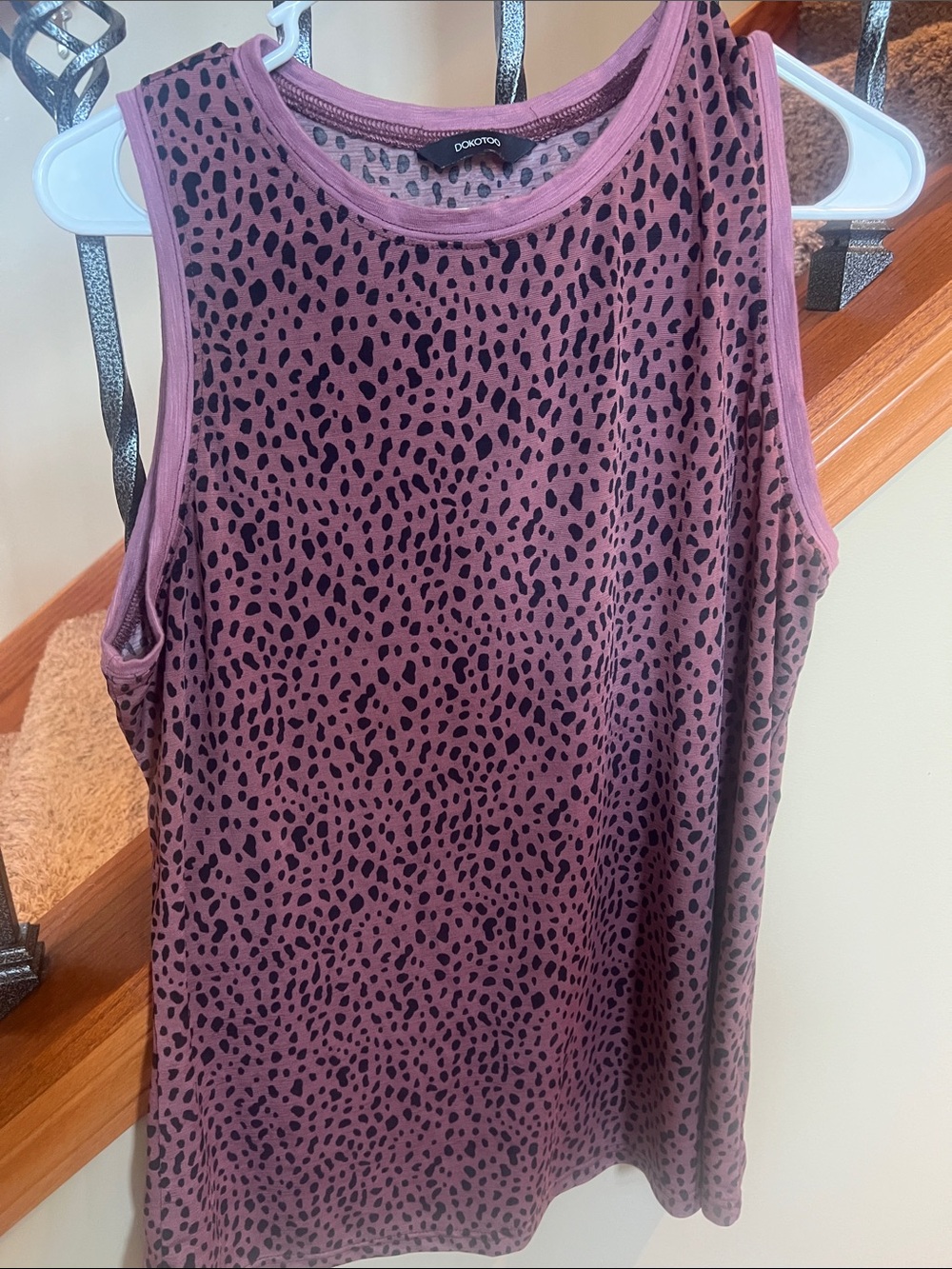 Dolce Vita Mauve Animal-Print Sleeveless Tank